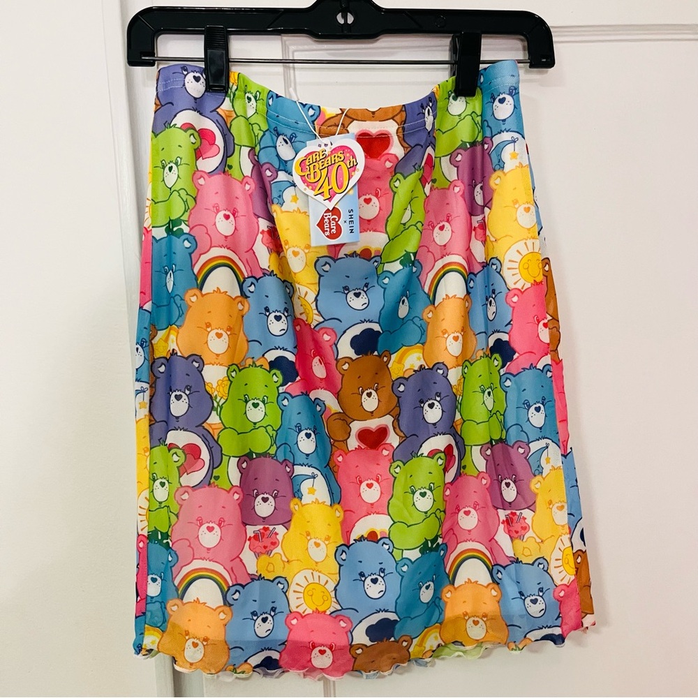 NWT - SHEIN x Care Bears Plus Size Lettuce Trim Mesh Skirt - 0XL